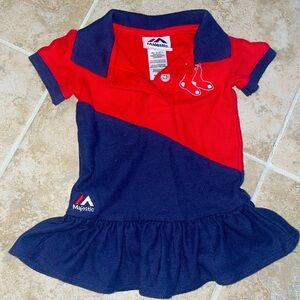 Boston Red Sox Baby Girl Embroidered Polo Dress Size 3-6M​